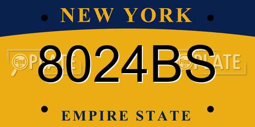 8024BS New York License Plate