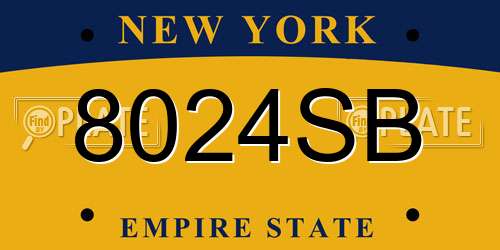 8024SB New York License Plate
