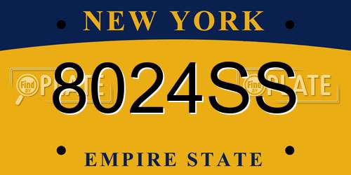 8024SS New York License Plate