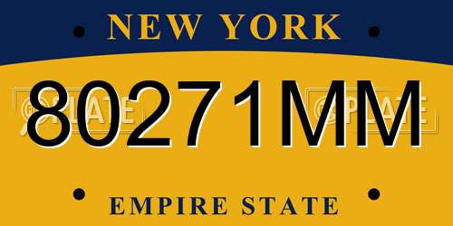 80271MM New York License Plate