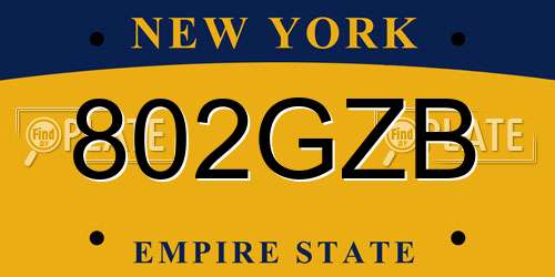 802GZB New York License Plate