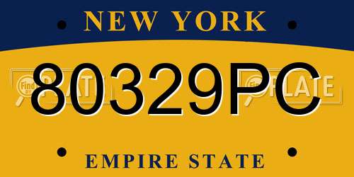 80329PC New York License Plate