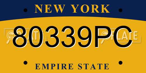 80339PC New York License Plate