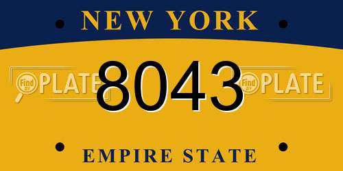 8043 New York License Plate