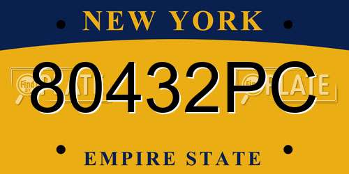 80432PC New York License Plate
