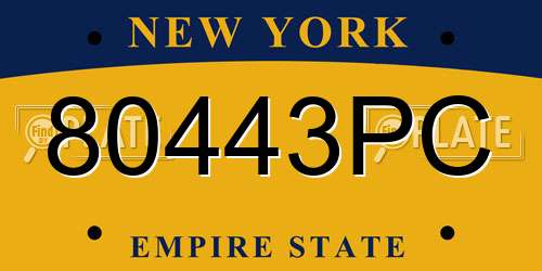 80443PC New York License Plate
