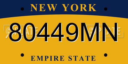 80449MN New York License Plate