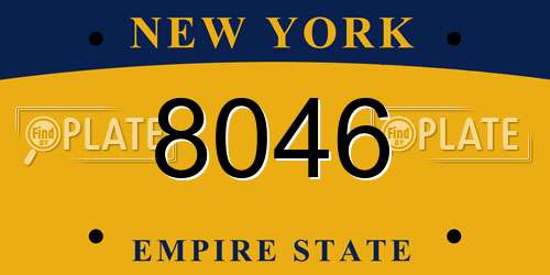 8046 New York License Plate