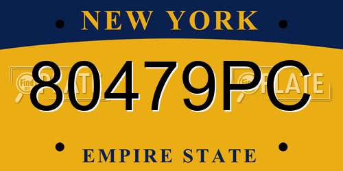 80479PC New York License Plate