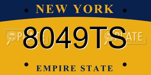 8049TS New York License Plate