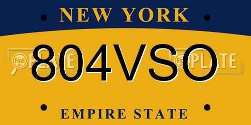 804VSO New York License Plate
