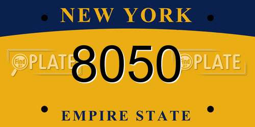 8050 New York License Plate