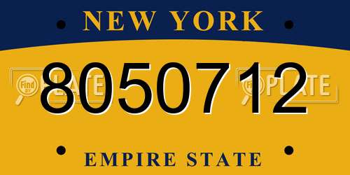 8050712 New York License Plate