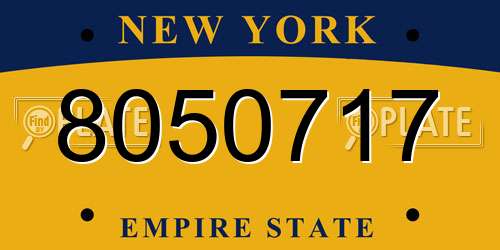 8050717 New York License Plate