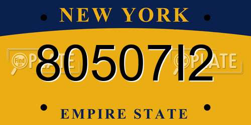 80507I2 New York License Plate