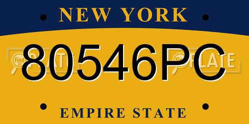 80546PC New York License Plate