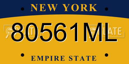 80561ML New York License Plate