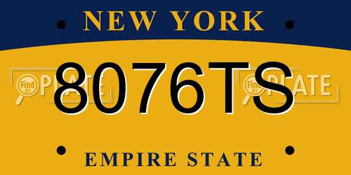 8076TS New York License Plate