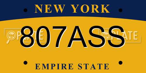 807ASS New York License Plate