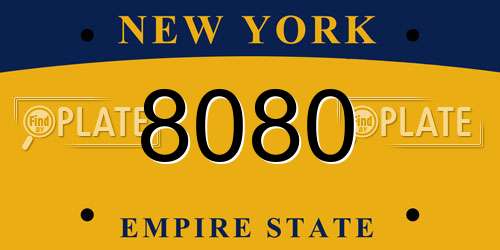 8080 New York License Plate