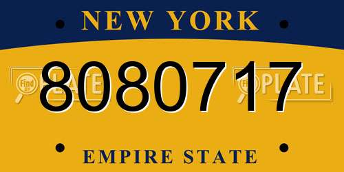 8080717 New York License Plate