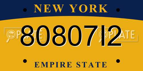 80807I2 New York License Plate