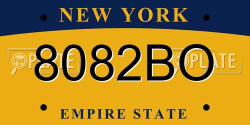 8082BO New York License Plate