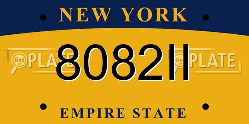 8082II New York License Plate