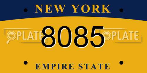 8085 New York License Plate