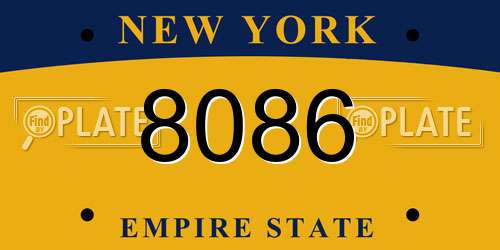 8086 New York License Plate