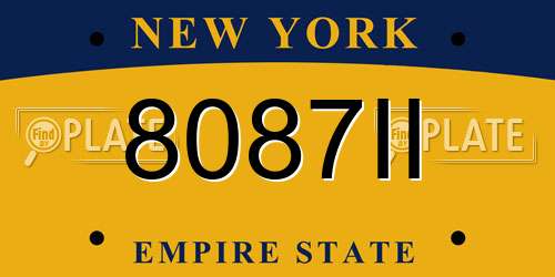8087II New York License Plate