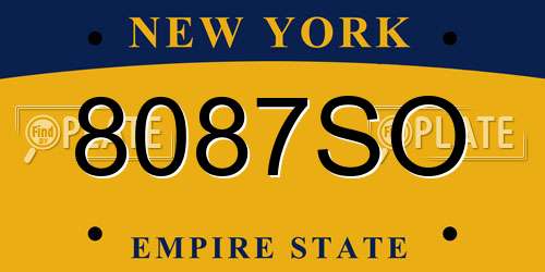 8087SO New York License Plate