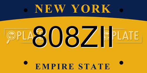 808ZII New York License Plate