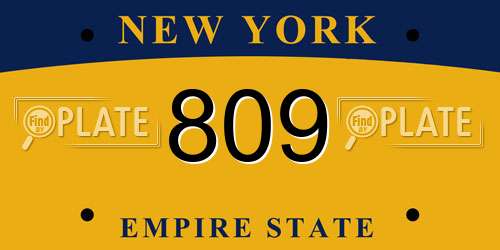 809 New York License Plate