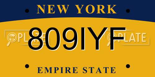 809IYF New York License Plate