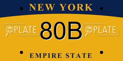 80B New York License Plate
