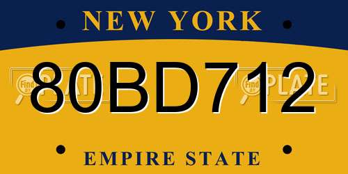 80BD712 New York License Plate