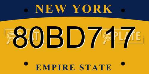 80BD717 New York License Plate