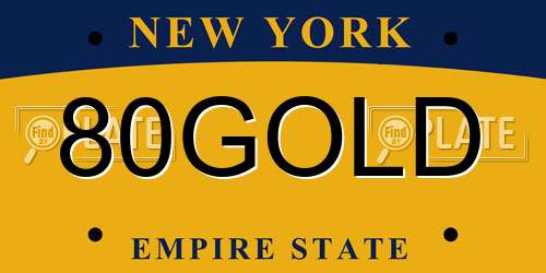 80GOLD New York License Plate