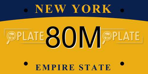 80M New York License Plate