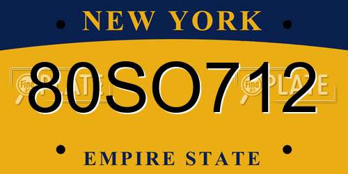 80SO712 New York License Plate