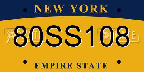 80SS108 New York License Plate