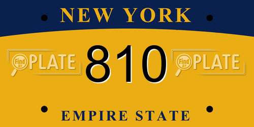 810 New York License Plate