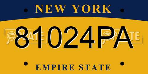 81024PA New York License Plate