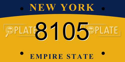 8105 New York License Plate
