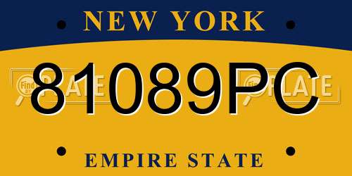 81089PC New York License Plate