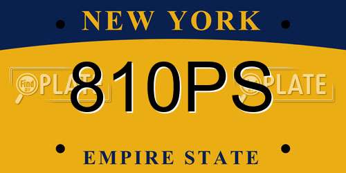 810PS New York License Plate