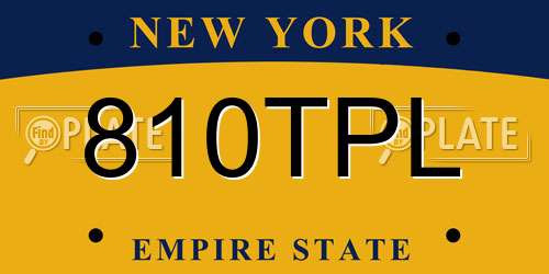 810TPL New York License Plate