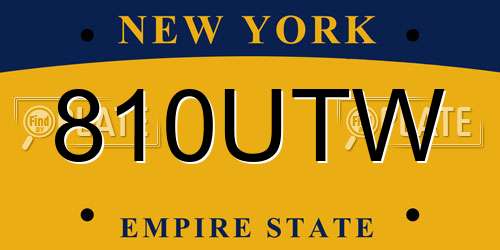 810UTW New York License Plate