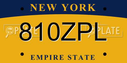 810ZPL New York License Plate